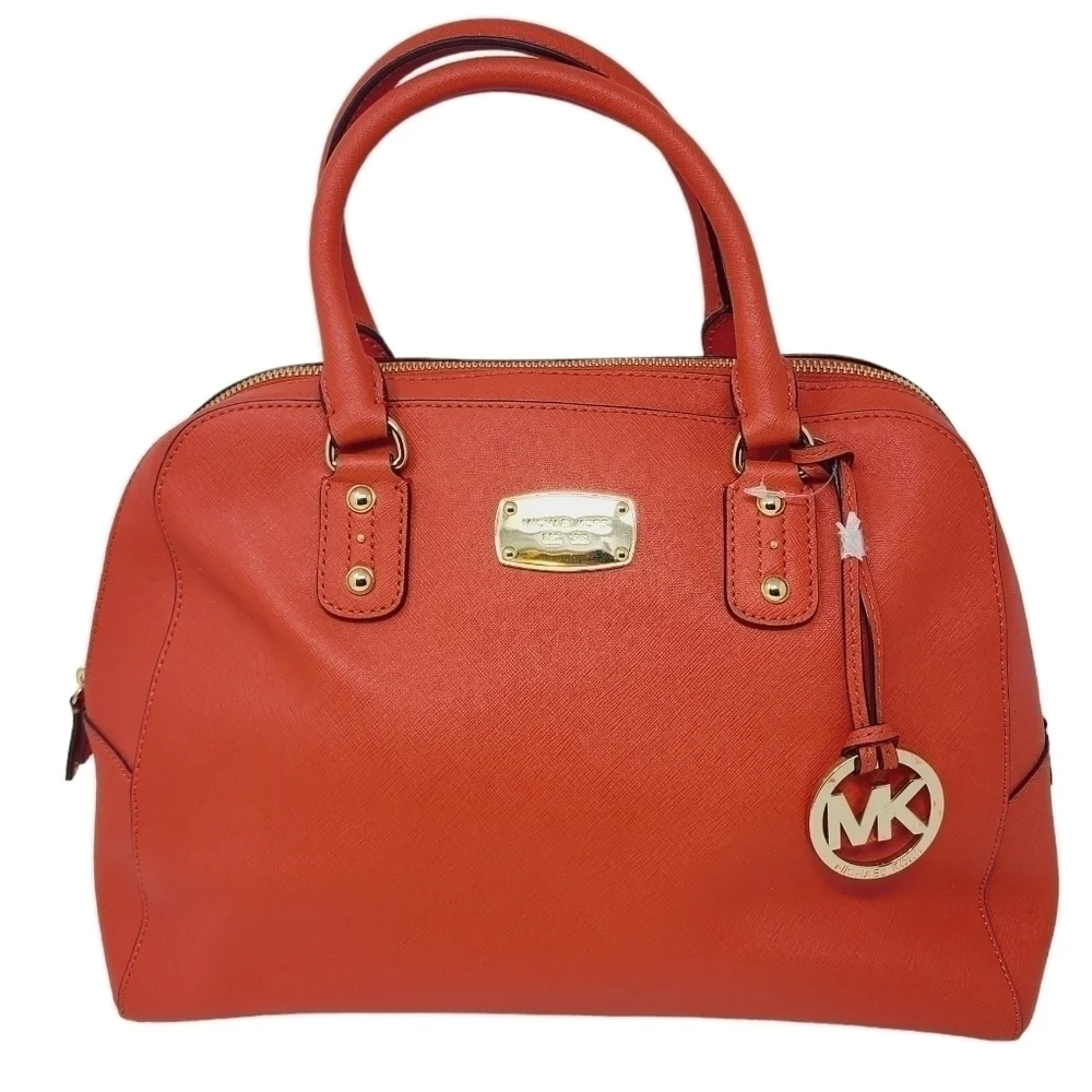 Michael Kors | Saffiano Large Orange Leather Shoulder Satchel Bag (NWOT)